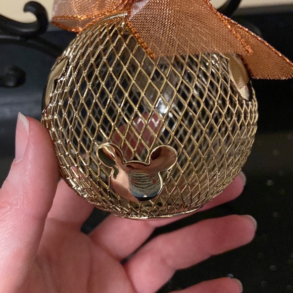 Disney Mesh Copper Ornament With Ribbon & Bow - Picture 3 of 5